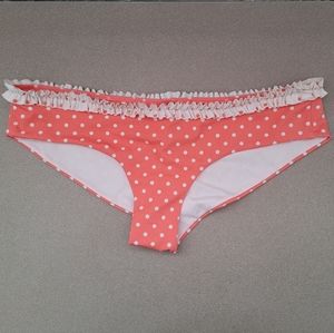 Victoria's Secret Coral Polka Dot Bikini Bottom M